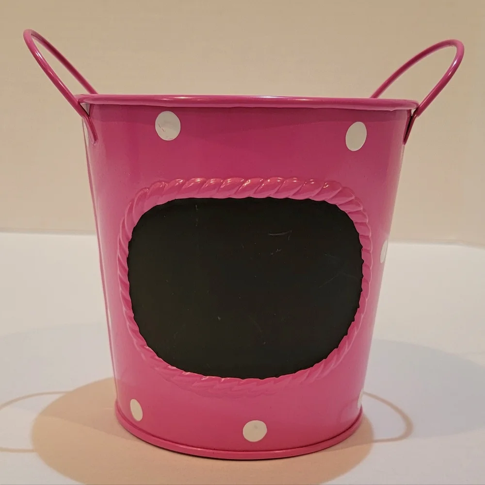 3 Piece Pink w/ White Polka-dots Chalkboard Tin Set